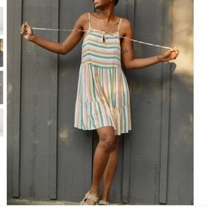 Self Contrast Athena Clover Rainbow Mini Dress